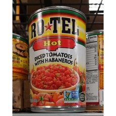 로텔 핫 다이스드 토마토 위드 하바네로 10oz(283g) 4팩 Rotel Hot Diced Tomatoes with Habaneros 10oz(283g) 4 PACK, 단일상품