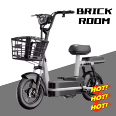 BRICKROOM 전동 스쿠터 자토바이 전기 팻바이크 2인용 출퇴근 자전거 배터리 분리형, 32A정품리튬배터리, 블랙, 블랙