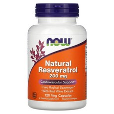 나우푸드 내추럴 천연 레스베라트롤 200mg 120Veggie Capsules, 120정, 1개