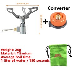 알라딘 난로 반사식 난로 25g Brs-3000t 야외 티타늄 합금 휴대용 스토브 초경량 캠핑 가스 관광 하이킹 여, 02 26g Converter, 1개