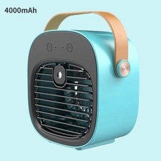 휴대용 데스크탑 스프레이 쿨러 선풍기 미니 USB 충전식 4000mAh 3 속도 수냉식 전기 가정용 에어컨 팬, 한개옵션1