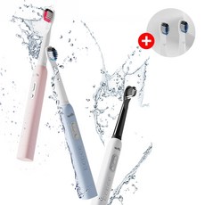 wfh 뉴버전 소닉 음파 전동칫솔 (본체+칫솔모3개 포함) - 3color, 핑크