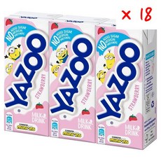 야주 노 애디드 슈가 스트로베리 플레보 밀크, 18개, 200ml