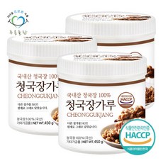 [푸른들판] 국내산 청국장 분말 가루 100% haccp 인증 450gx3통