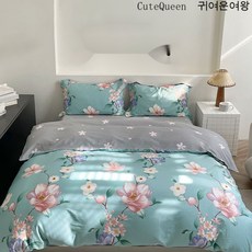 CuteQueen 귀여운여왕 인쇄 된 면 4 조 강아지 이불 커버 시트 새로운 스타일 침대 용품 가을 겨울 네 시즌