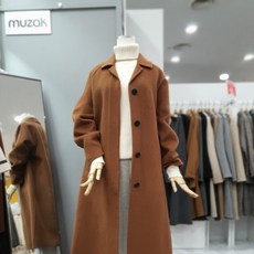 무자크 히든단추 핸드메이드 롱코트 J8LC07