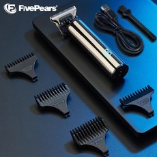 헤어트리머 이발기계 남자바리깡 FivePears-전문가용 빈티지 T9 USB 충전식 이발기 T9 남성용 헤어 트리머 클리퍼