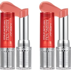 맥퀸뉴욕 키싱유 틴트 글로우 립밤, RS02 이브닝로즈, 3g, 2개