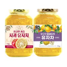 녹차원 사과과즙 유자차 1kg+모과듬뿍 유자차 1kg+스티로폼 안전포장, 선택완료, 1개