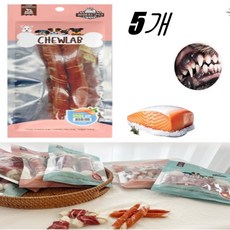 진돗개 애견간식 치석관리 애견개껌 연어스틱 10p 노견개껌 대형견개껌