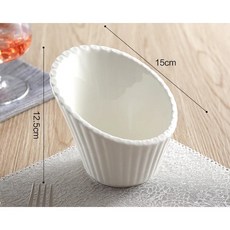 대각선 세라믹 특수 식기 모양 그릇 과일 디저트 요리 호텔 레스, 1.6 inch, 1개