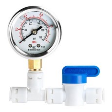 YenvQee-1/4 인치 주방 정수기 수도꼭지 테스트 용 수도꼭지 압력 게이지, 1개, pressure relief