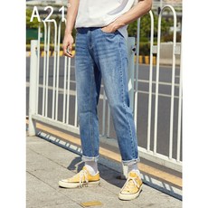 온라인 브랜드 인 A21 봄 여름 남성복 순수한 면 패션 낮은 허 리 를 맞 춘 청바지 트 렌 드 남학생 스트레이트 팬츠 R49212666 라이트 중 청 30 (175 / 76A)
