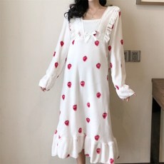 딸기 꿀잠예약 파자마 수면잠옷 원피스 집콕 홈웨어 마약잠옷 공주 신묘한잠옷 손안에마트