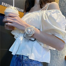 명품 Z플립5케이스 지플립5케이스 갤럭시 진주 까멜리아 손목 스트랩