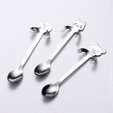 긴 손잡이가 달린 귀여운 고양이 숟가락 플랫웨어 음주 도구 주방 1 개 3 6, 3 PCS - Dog