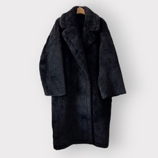 2nd blue 여성 테디베어 롱코트 뽀글이코트