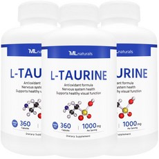[미국빠른직구] 신제품 마이라이프 내추럴스 엘 타우린 1000mg (수퍼사이즈), 360정, 3개