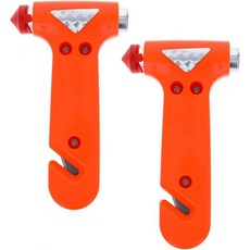 벨트 커터와 창문 차단기가 장착된 자동차 비상 탈출 망치 2pk, 2 Pack