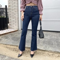 류미티드 하이웨스트 생지 슬림 부츠컷 롱 데님 팬츠