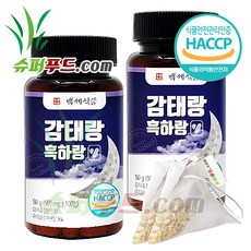 HACCP 식약처 인증 국산 제주 감태 국내산 흑하랑상추 락투신 칼륨 철분 엽산 알긴산 요오드 후코이단 플로로탄닌 감태랑 흑하랑 정 (500mgx100정)+슈퍼푸드.com연자육티백, 50g, 2개