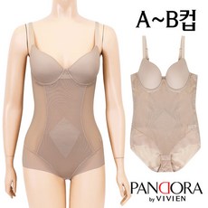 [판도라by비비안]누디 소프트 풀컵몰드 보정올인원 바디슈트1종(PBT3738)75A~90B - 올인원거들