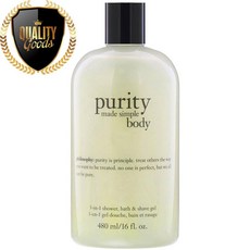 필로소피 Purity Made Simple 바디 3-in-1 샤워 목욕 및 면도 젤 480 ml, 수량: 1　　　　　(상품코드731p)