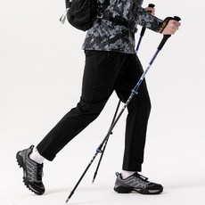  YAPOGI 야외 등산 스틱 지팡이 지팡이 휴대용 목발 등산 장비 미끄럼 방지 하이킹 장비, 평균 코드, 블랙 