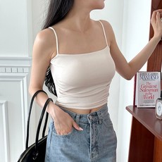 캔디유 크롭 패드캡 끈 나시 SD-240564