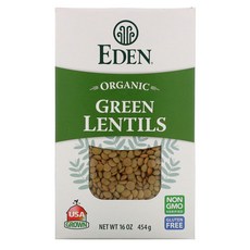 Eden Foods 유기농 녹색 렌틸콩 454g (16oz), 2개