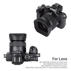 JJC ﻿니콘 NIKKOR Z 40mm F/2 Z 26mm F2.8 렌즈 사각 후드, 1개