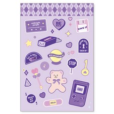 리훈 레트로 리무버블 스티커 단품모음, 08.드리밍퍼플[B025]