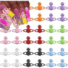 아크릴 네일을 위한 3D 플래닛 네일 매력 32PCS 금속 컬러 새턴 네일 라인스톤 장식 네일 젬 다이아몬드 Y2K 혼합 컬러 액세서리 네일 아트 용품 매니큐어 공예 DIY B, 32PCS Metal Macaron Saturn, 1개