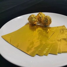 대형 포장지 금박지 알루미늄 18m 종이 단면, 1개, 단면 금색 광택 20x20cm 12미크론