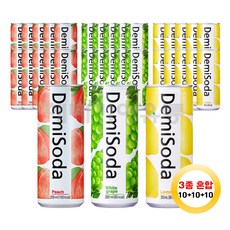 데미소다 250ml 피치10캔+청포도10캔+레몬10캔 총 30캔, 1세트