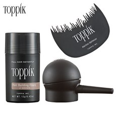 TOPPIK 토픽 흑채 밝은갈색 12g+에어펌프+옵티마이저 천연양모케라틴 증모제 새치커버 에어쿠션, 1개, 토픽 밝은갈색12g+에어펌프+옵티마이저