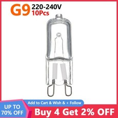 냉장고 할로겐 전구 램프 오븐 조명 고온 내성 내구성 G9 20W 25W 40W 60W 220V 240V 10 개, 4) 60W