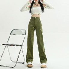 ANYOU 여성 코듀로이팬츠 하이웨스트슬랙스