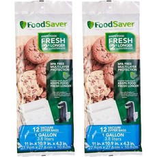 푸드세이버 FSFRBZ0316000 1갤런 진공 지퍼백 12카운트 멀티 2팩, 2개