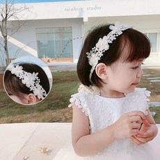 아기 화관 돌 백일 셀프 촬영 소품 헤어밴드, 1개, 핑크