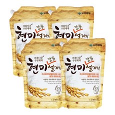 유한양행 주방세제 현미 깔끔 설거지 리필 1.2kg X 4개