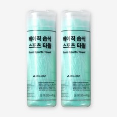 스윔어바웃 베이직 습식 스포츠 타월 1+1, 1세트, 민트 2p