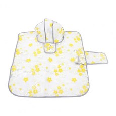 애완 동물 비옷 상세한 비오는 도구 꽃 패턴 투명 망토, 2.YELLOW, C.2XL, 1개
