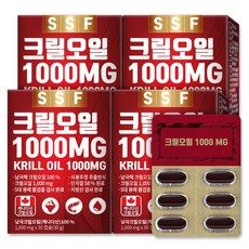 순수식품 크릴오일 1000mg 인지질58%, 30정, 4개