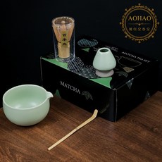 AOHAO 말차 도구 1/4/7 PCS 세트 MATCH WHISK 차선 차선립 다완, 3세트, 연두색4PCS 3세트, 연두색4PCS