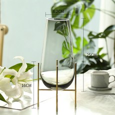 북유럽 유리 화병 장미 꽃병 거실 장식 투명 플라워, 25 장구+드럼