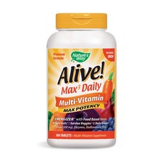 네이쳐스웨이 얼라이브 맥스3 데일리 멀티비타민 철분미포함 180정 (타블렛) Alive! Max3 Daily Multi-vitamin no iron added 180tablet