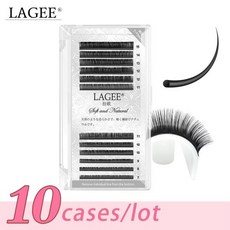 LAGEE 10 케이스 개별 속눈썹 인조 밍크 속눈썹 연장 인조 인조 속눈썹 디자인 J B C CC 컬, 01 CC, 06 0.12mm, 03 10mm x 10 cases, 1개