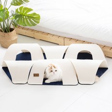 고양이 터널 놀이터 삼각터널 숨숨집 캣터널하우스, 6개, 화이트
