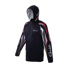 가마가츠 낚시복 2WAY 프린트 집업셔츠 후디 긴팔 GM3700, 블랙